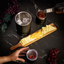 Load image into Gallery viewer, Wine Tumblers & Insulated Wine Bucket Silk Gift Box Set - Black