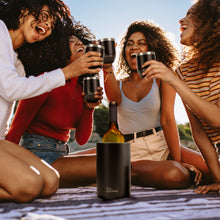 Load image into Gallery viewer, Wine Tumblers & Insulated Wine Bucket Silk Gift Box Set - Black